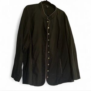 Ulla Popken Navy Blue Military-Style Button Jacket Women’s Size 22